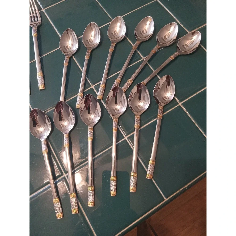 Wallace Golden Aegean‎ Weave Stainless 60+pc set 18/10 Missing One Fork. Butter